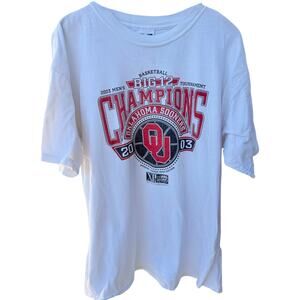 Oklahoma Sooners Big 12 Champions 2003 T Shirt Mens XL White NCAA Basketball Tee